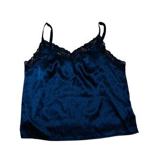 Black Satin Lace Camisole Medium Black Party Flirty Cottage Grunge